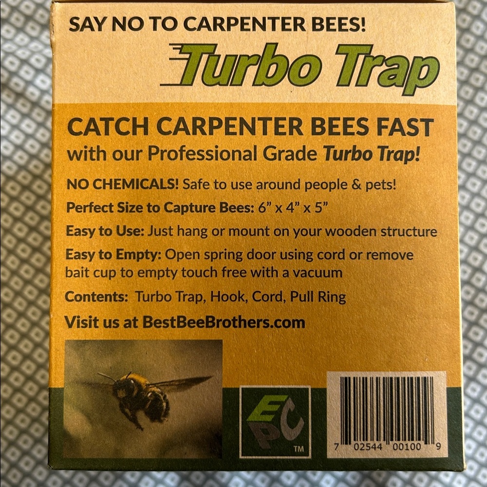 Carpenter Bee Turbo Trap Best Bee Brothers - NO Chemicals - 3 Pack NEW! - Picture 5 of 6